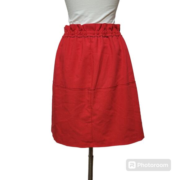 Lace & Mesh Cherry Red Pleated Front A-Line Skirt Size XL - Picture 3 of 6